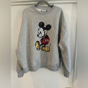 NWT Forever 21 Mickey Sequin Sweatshirt